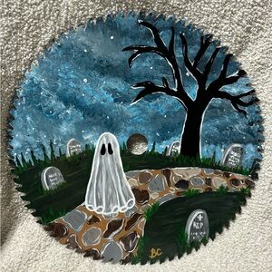 Hand painted ghost saw blade!
